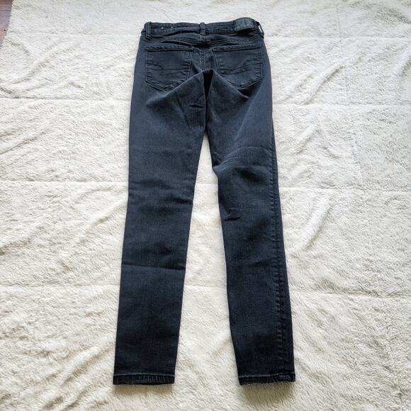 American Eagle High Rise Skinny Leg Black Jegging Jeans - Picture 3 of 6